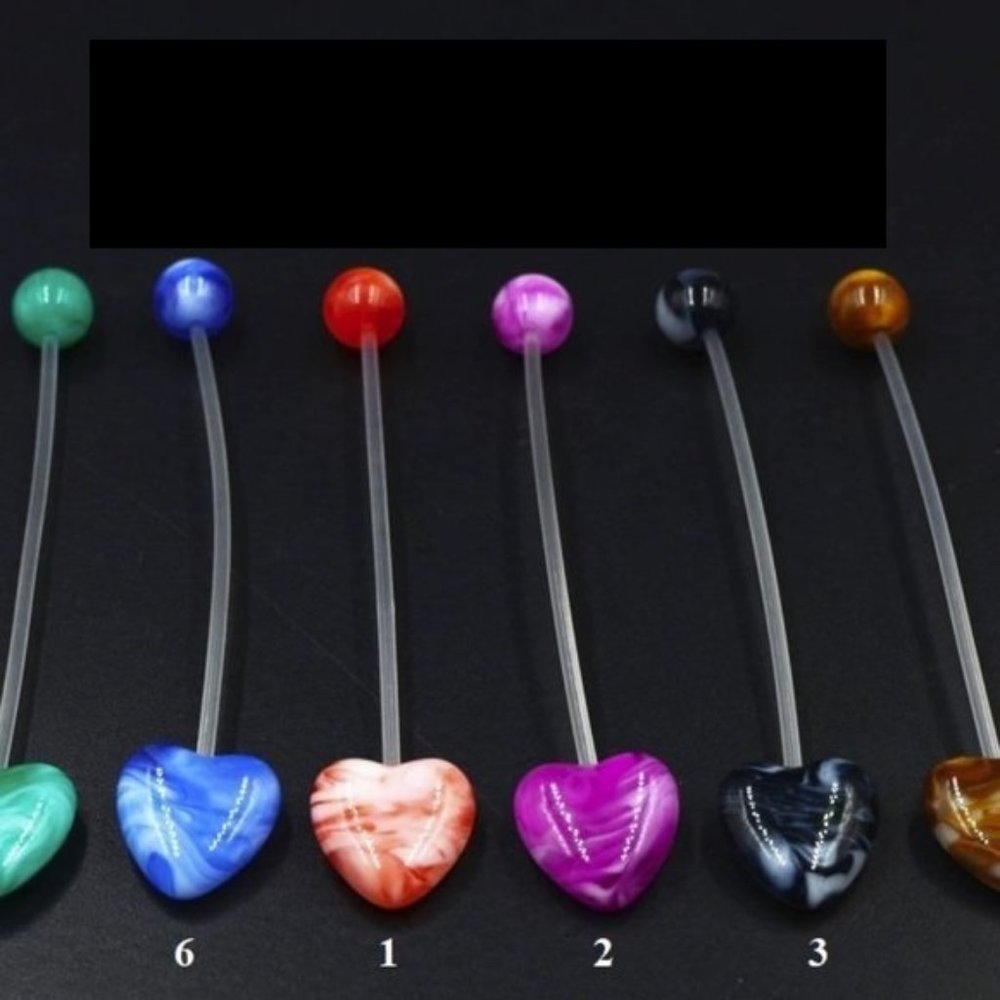 Navel Piercing ~ Heart ~ Flexible ~ Pregnancy